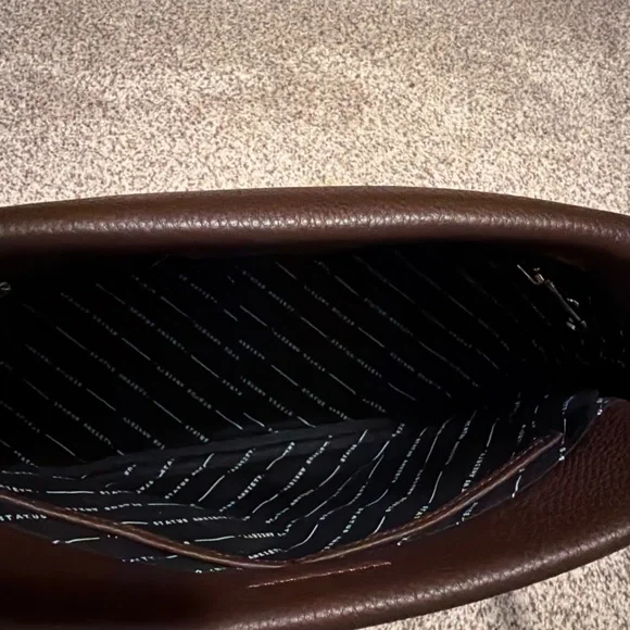 Status  Anxiety brown pebbled leather bag - Picture 5 of 5